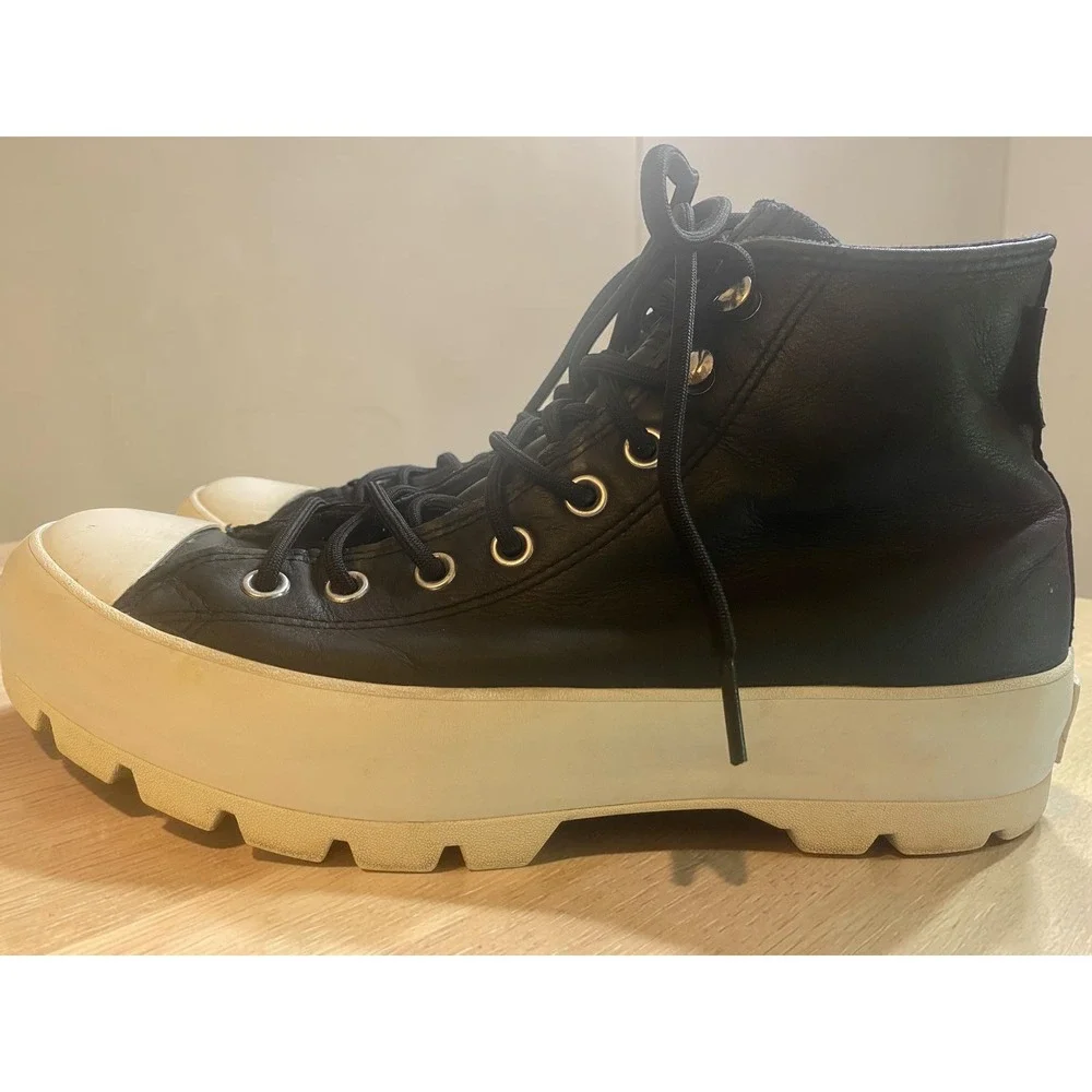 Converse Chuck Taylor Lugged GORE-TEX Black Leather Sneakers Woman 13, Men 11.5 - Picture 4 of 10
